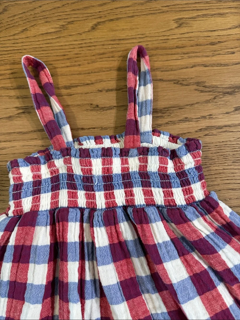 Cat & Jack Red, White & Blue Gingham Tank Top & Shorts Set
